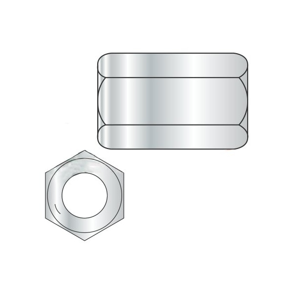 Newport Fasteners Coupling Nut, 1/4"-20, Steel, Grade 5, Zinc Plated, 7/8 in Lg, 7/16 in Hex Wd, 750 PK 322482 - main